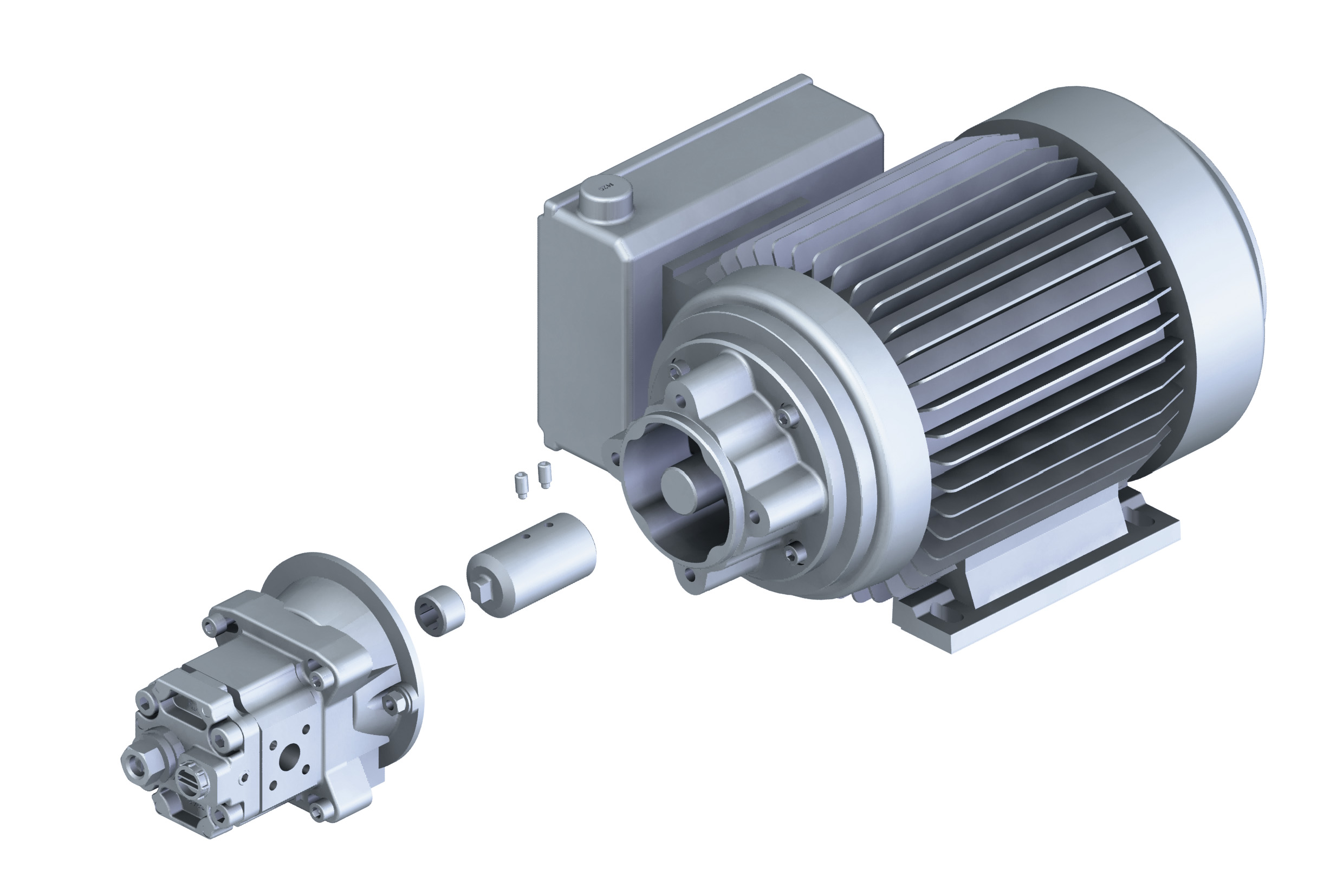 HYDRAULIKKOPPLUNG PUMPE GR.1 + ELEKTROMOTOR 12V 1,6kW = 2,5cc - 6,6lit ROSI  TEH